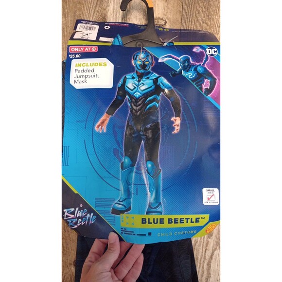 New! DC Comics Blue Beetle Kids Halloween Costume, Size Small - Picture 1 of 8